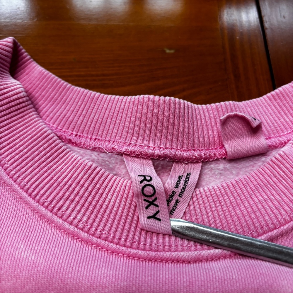 Roxy Lineup Pink Oversized Graphic Sweatshirt Size Small - Picture 8 of 16